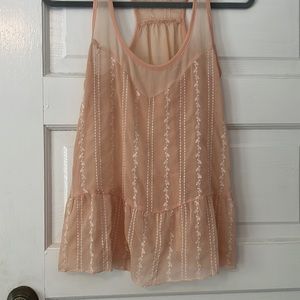 Delicate light pink flowy tank top